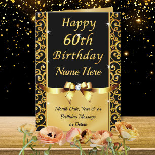 Beautiful, Happy 60th Birthday Cards, Personalised Card