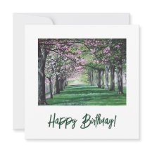 Beautiful Happy Birthday pink blossom fine art