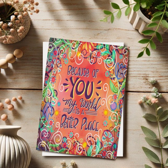 Beautiful Happy Birthday Quote Pretty Floral Card (Creator Uploaded)