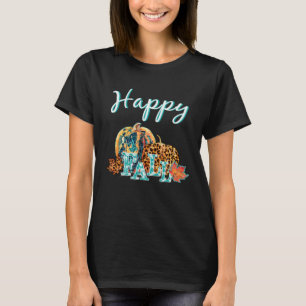 Beautiful Happy Fall Happy Fall Cheetah Pumpkin T-Shirt