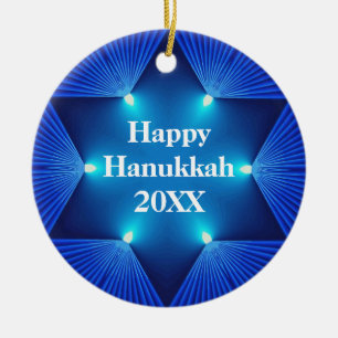 Beautiful Happy Hanukkah 20XX Ornament