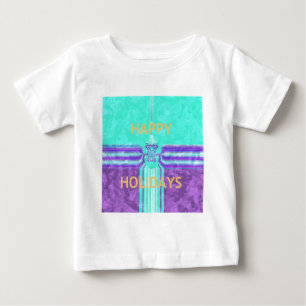 Beautiful Happy Holidays Blue Cyan  vector design Baby T-Shirt