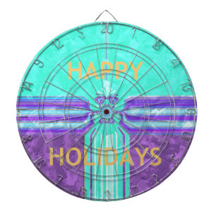 Beautiful Happy Holidays Blue Cyan vector design Dartboard