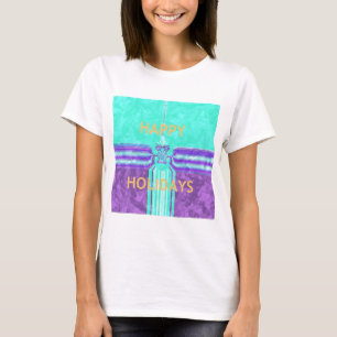 Beautiful Happy Holidays Blue Cyan  vector design T-Shirt