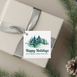 Beautiful Happy Holidays Custom Christmas Party Favour Tags