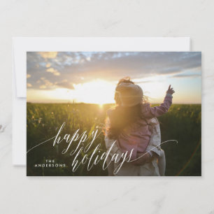 Beautiful Happy Holidays Photo Card Stylish Type