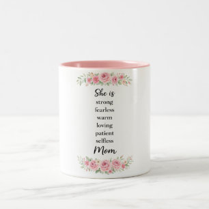 Beautiful Happy Mother's Day Mom Two-Tone Coffee Mug