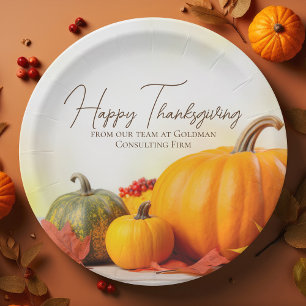 Beautiful Happy Thanksgiving Customizable Party Paper Plate
