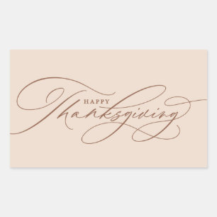 Beautiful Happy Thanksgiving script Rectangular Sticker