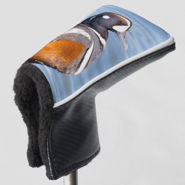 Beautiful Harlequin Duck on the Rock Golf Head Cover (3/4 Front)