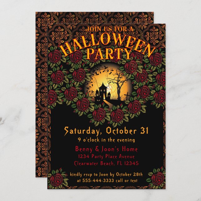 Beautiful Haunting Eerie Halloween Party  Invitation (Front/Back)