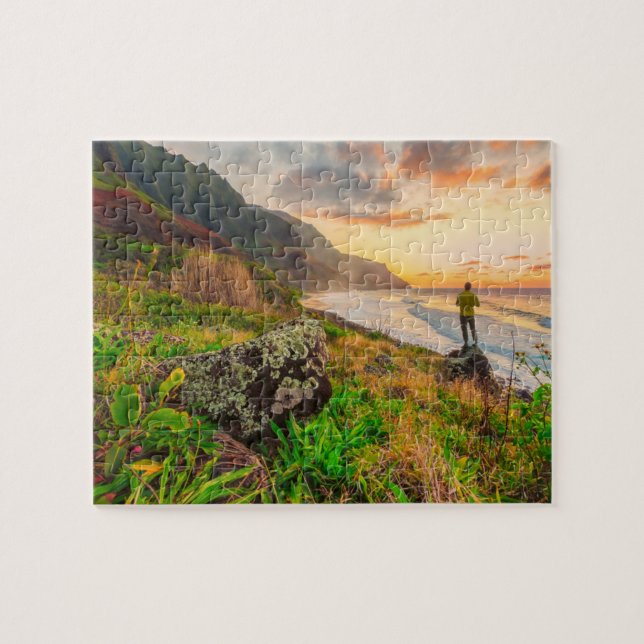 Beautiful Hawaii Beach | Sun Sand & Green Paradise Jigsaw Puzzle (Horizontal)