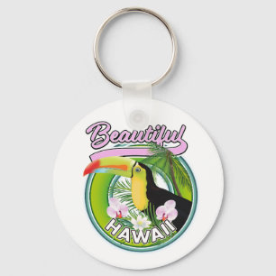 beautiful Hawaii travel logo Key Ring