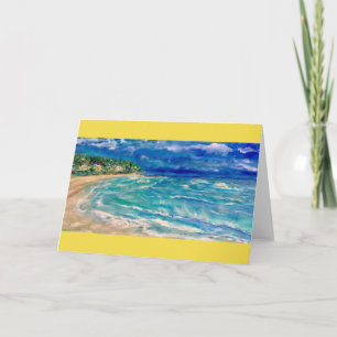 Beautiful Hawaiian beach on sturdy greeting card