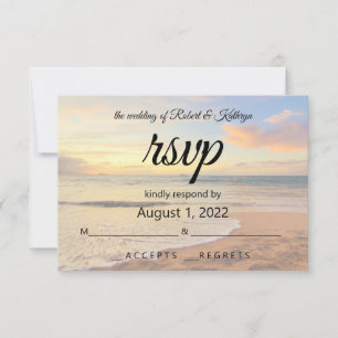 Beautiful Hawaiian Beach Wedding RSVP Card