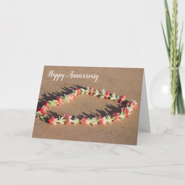 Beautiful Hawaiian Flower Lei Greeting Card (Front)
