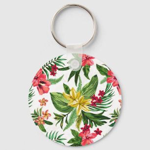 Beautiful Hawaiian Flowers Key Ring