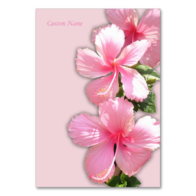 Beautiful Hawaiian Hibiscus Table Card (Front)