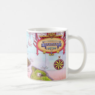 Beautiful Hawaiian Islands Map Coffee Mug