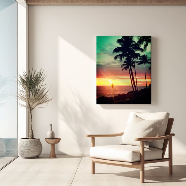 Beautiful Hawaiian Sunset Stretch Canvas Print (Creator Uploaded)