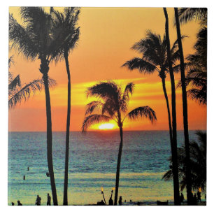 Beautiful Hawaiian Sunset Tile