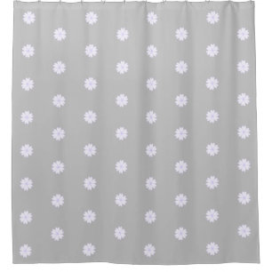 Beautiful Heart Flowers on Grey Shower Curtain