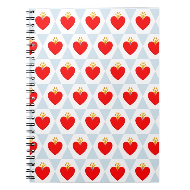 Beautiful Heart with Paw Pattern Notebook (Front)