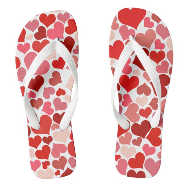Beautiful hearts flip flops.  flip flops (Footbed)