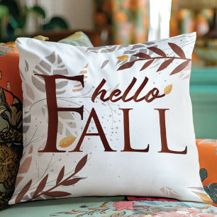 Beautiful Hello Fall Elegant autumn design Cushion