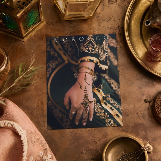 Beautiful Henna Patterns Morocco Marrakesh Postcard (Morocco's Henna Postcard. )