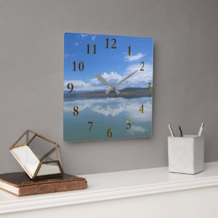 Beautiful Heron Lake New Mexico Sky Wall Clock