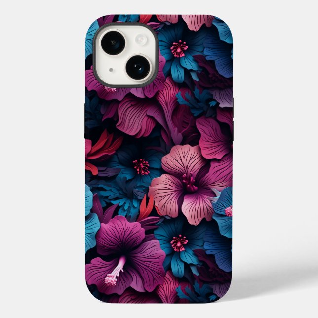 Beautiful Hibiscus Flower Pattern Case-Mate iPhone Case (Back)