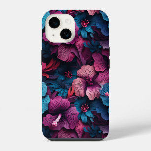 Beautiful Hibiscus Flower Pattern iPhone 14 Case
