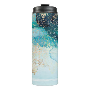 Beautiful high-resolution watercolor with abstract thermal tumbler