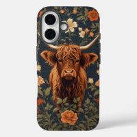 Beautiful Highland Cow Vintage Floral