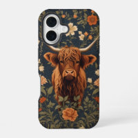 Beautiful Highland Cow Vintage Floral
