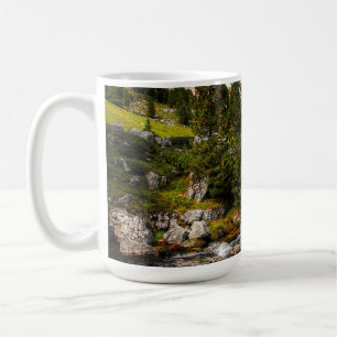 Beautiful Hiking Trail River, Trees & Mountains Coffee Mug