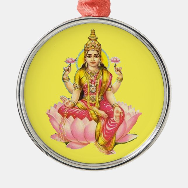 Beautiful Hindu Goddess Lakshmi  Car Metal Tree Decoration (Front)