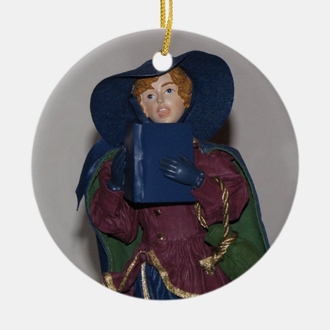 Beautiful Holiday Caroler Holiday Ornament (Front)