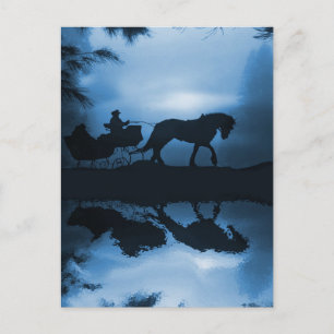 Beautiful Holiday Horse Drawn Sleigh Postcards