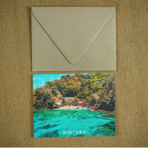 Beautiful Honduras Tropical Oil Painting Postcard