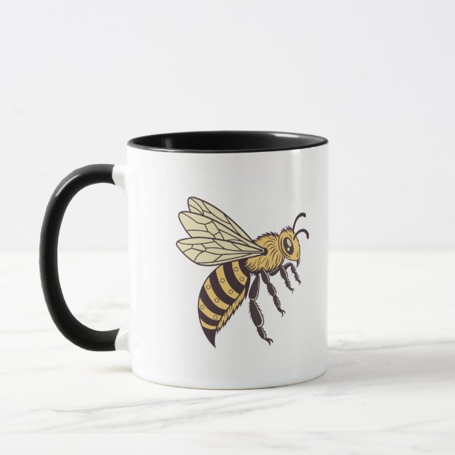Beautiful Honey Bee Flying Queen Mug (Left)