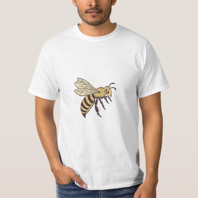 Beautiful Honey Bee Flying Queen T-Shirt (Front)
