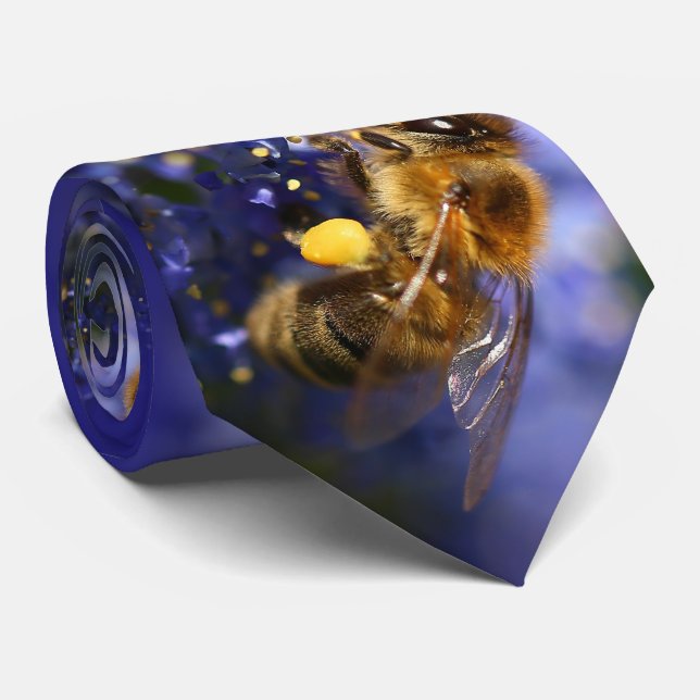 Beautiful Honeybee on the California Lilac Tie (Rolled)