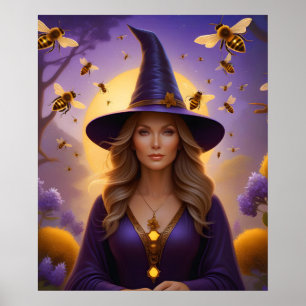Beautiful Honeybee Witch Poster