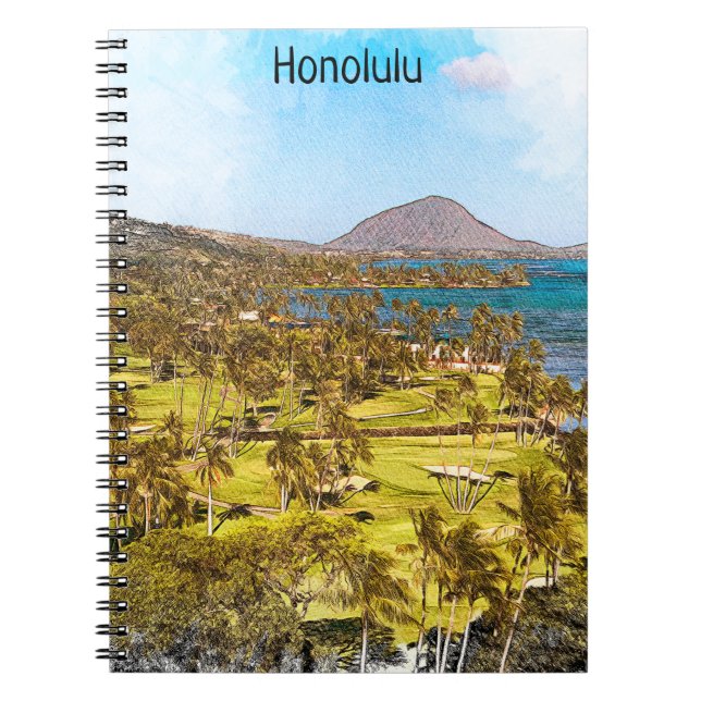Beautiful Honolulu Oahu Scenery Travel Notebook (Front)