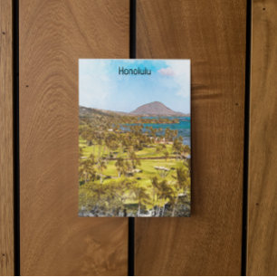 Beautiful Honolulu Oahu Scenery Travel Postcard