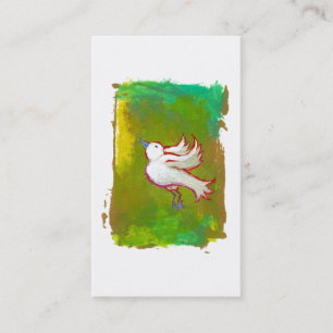 Beautiful hopeful inspirational white bird fun art business card