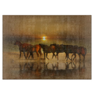 Beautiful Horse and Beach Cutting Board