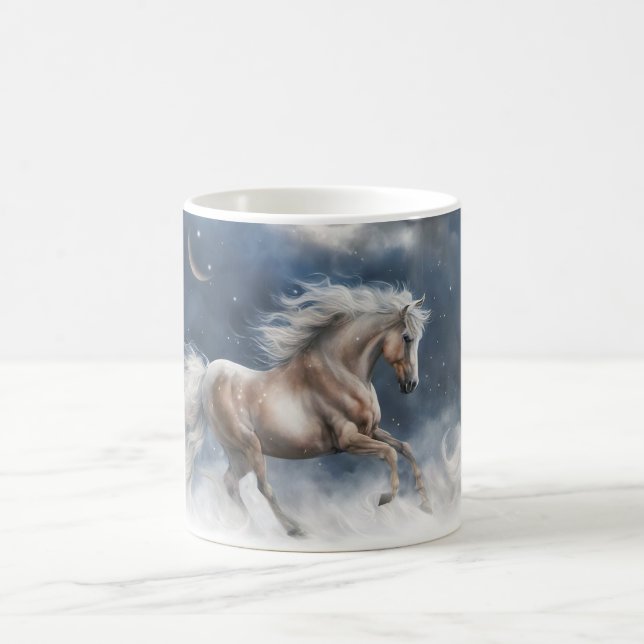 Beautiful Horse and Crescent Moon  Coffee Mug (Center)